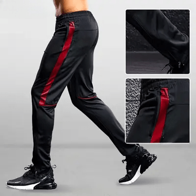 Pantalon sport homme - MenSportPants™ - Noir&Rouge