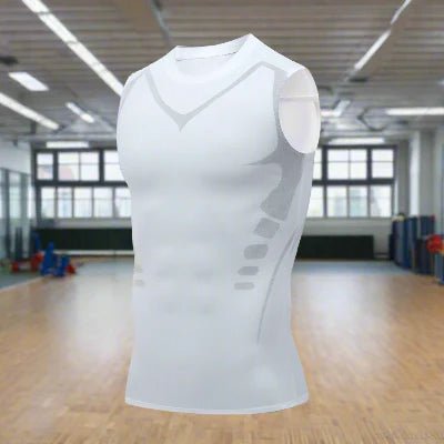Haut de Compression - GymSleevelessShirt™ - Blanc